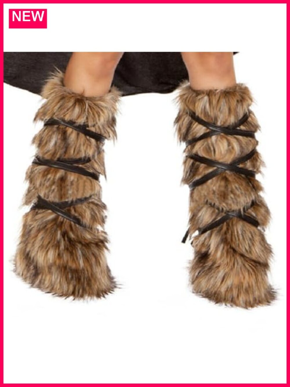 Faux Fur Leg Warmers Boot Cuffs Women Viking Cosplay Costume Warm Leg Sleeves